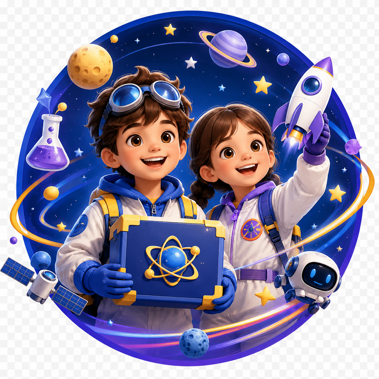 Child explorer with BUniverse science kit